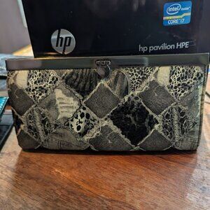 Mundi Patchwork Style Clutch Grey